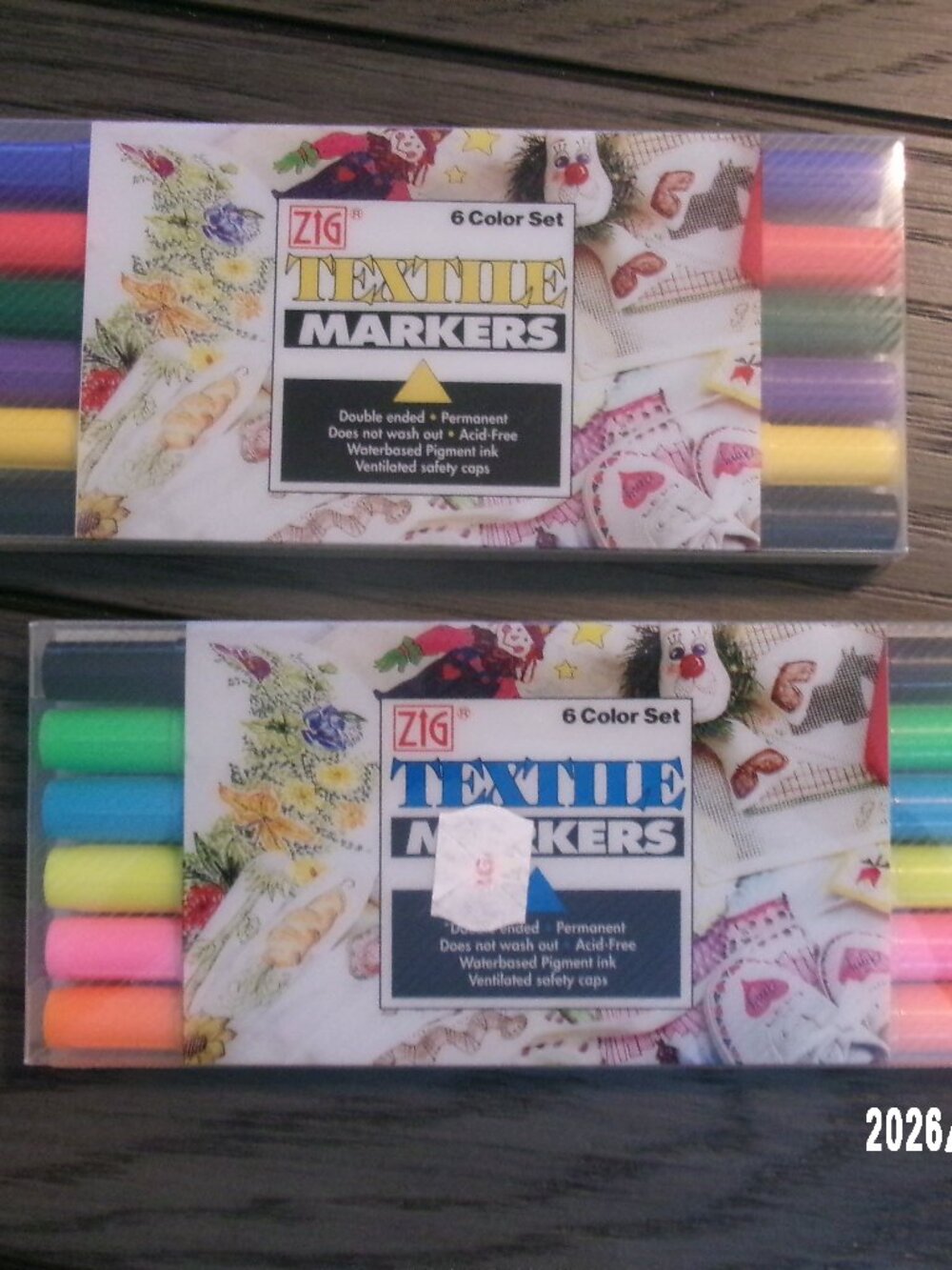 ZIG Textile Markers 2 Packs Double Ended Brush Pens 12 Primary and Brights Exc